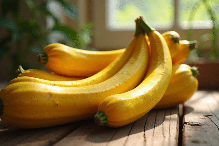 Courgettes jaunes fraîches sur une table en bois rustique