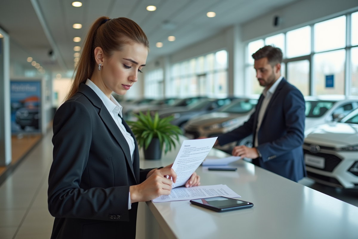 Femme frustrée au comptoir d