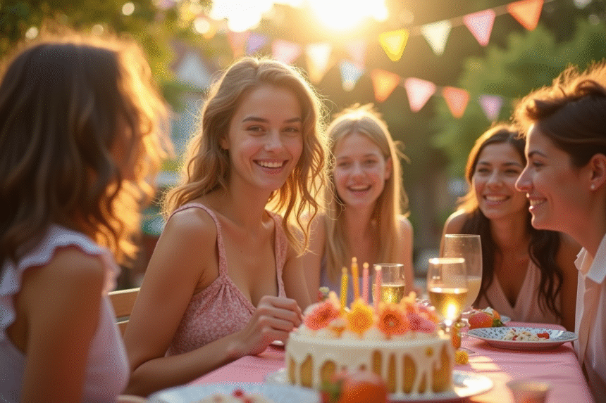 Fête d'anniversaire de Célia en plein air avec amis
