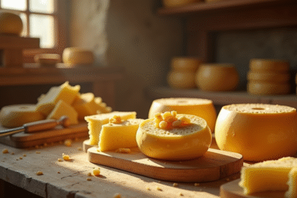 Fromager corse préparant du fromage traditionnel dans un atelier rustique