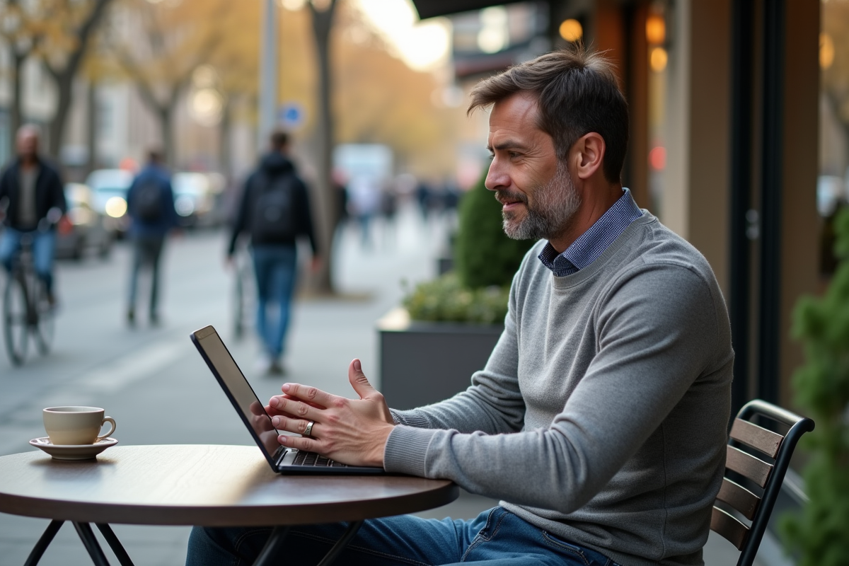 Homme en ville lors d