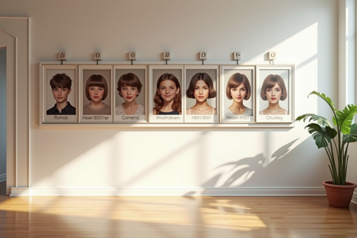Chronologie de portraits vintage de Célia à travers les décennies
