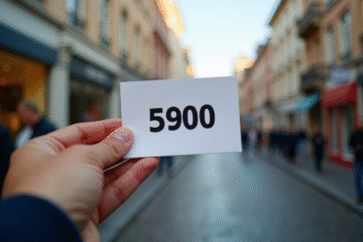 Gros plan d'une main tenant une enveloppe avec le code postal 59000 à Lille