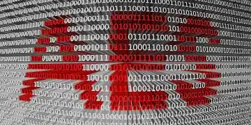 aes is presented in the form of binary code 3d illustration
